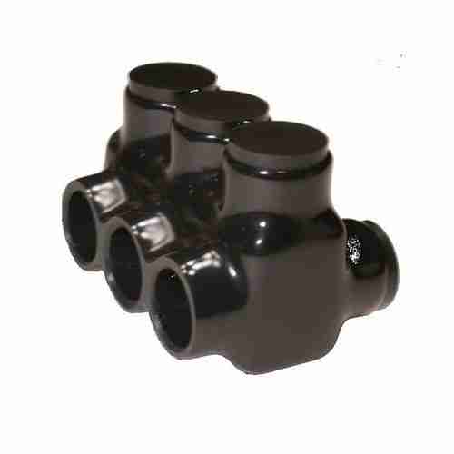 4-Pack Airmont AP-10203 Black Insulated In-Line Splice Connectors – Heavy Duty 2/0-6 AWG Wire Range